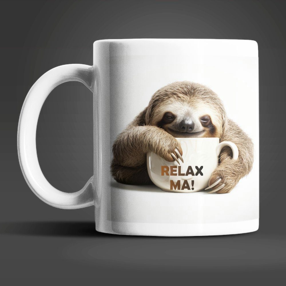 WS-Trend Tasse Faultier Stressfreie Antis Stress Kaffeetasse Teetasse Geschenkidee, 1-tlg., Keramik, 330 ml