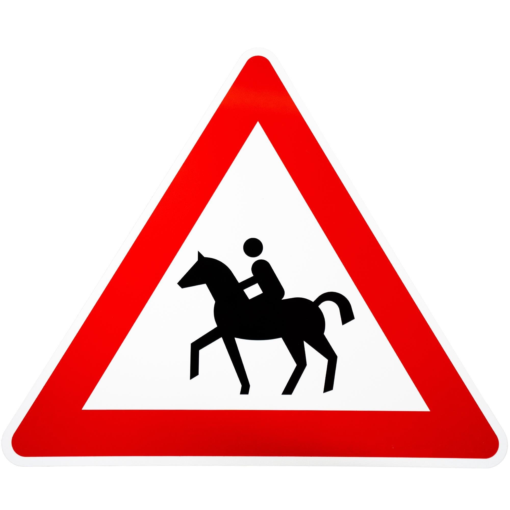 BauSupermarkt24 Verkehrsschild Verkehrszeichen 101-13 " REITER-Symbol " Straßen-schild Pferd 900mm