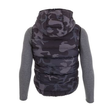 Ital-Design Wendejacke Herren Freizeit Weste Kapuze Beidseitig Tragbar Jacke in Camouflage