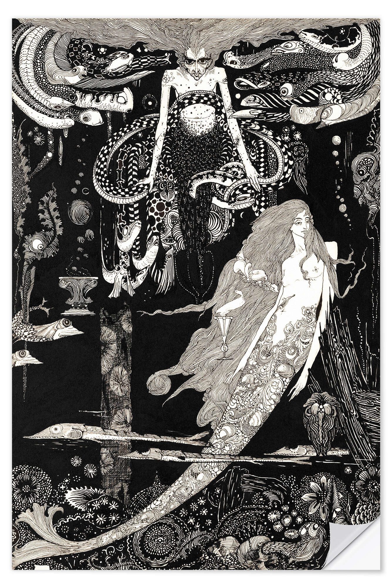 Posterlounge Wandbild Die kleine Meerjungfrau, Harry Clarke, erhältlich als Poster, Leinwandbild, Wandsticker oder Acrylglasbild