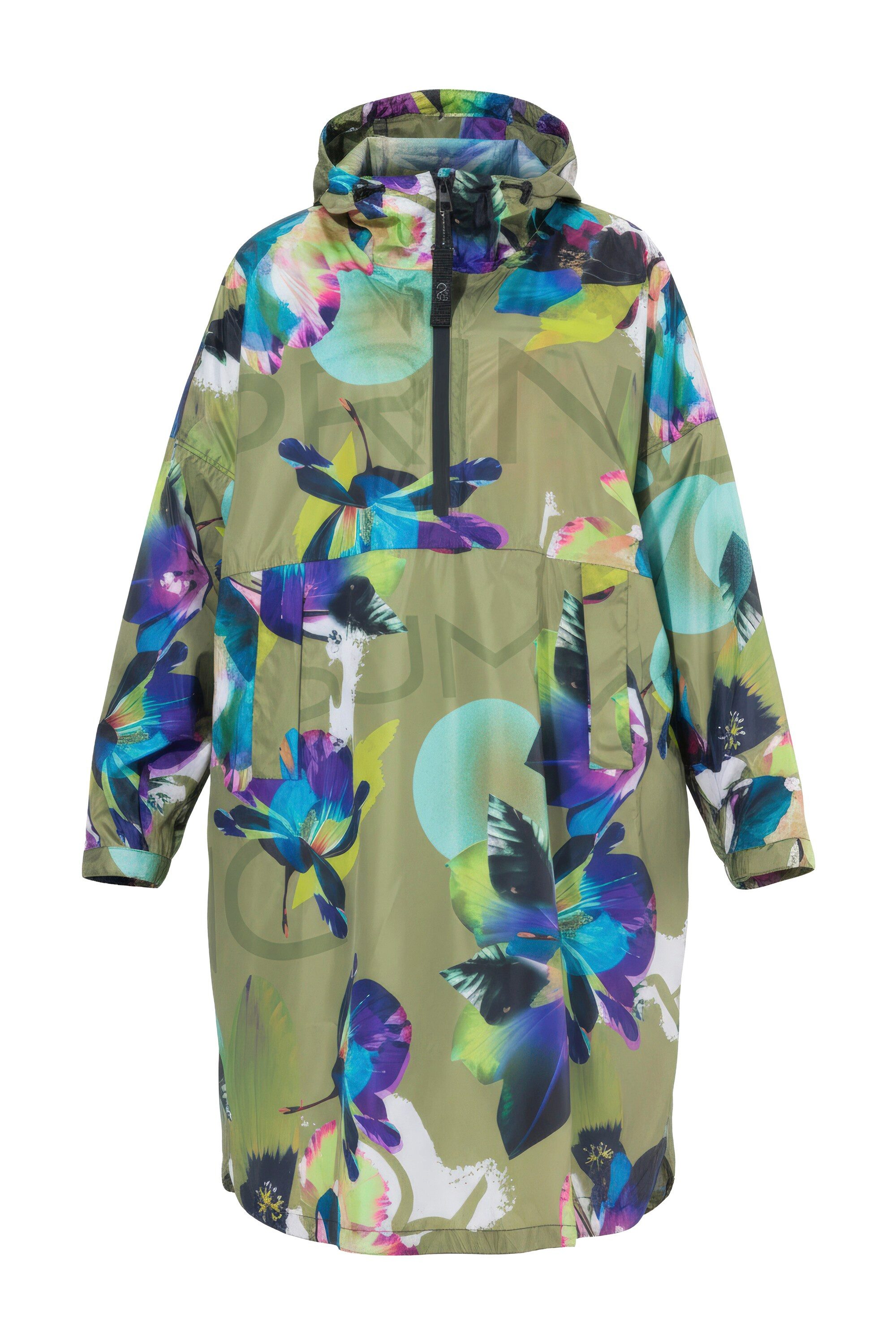 Funktionsjacke Funktions-Regencape Unisex Print Kapuze