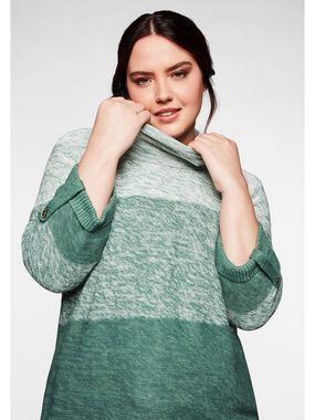 Sheego Rollkragenpullover Große Größen mit 3/4-Arm, im Colour-Blocking