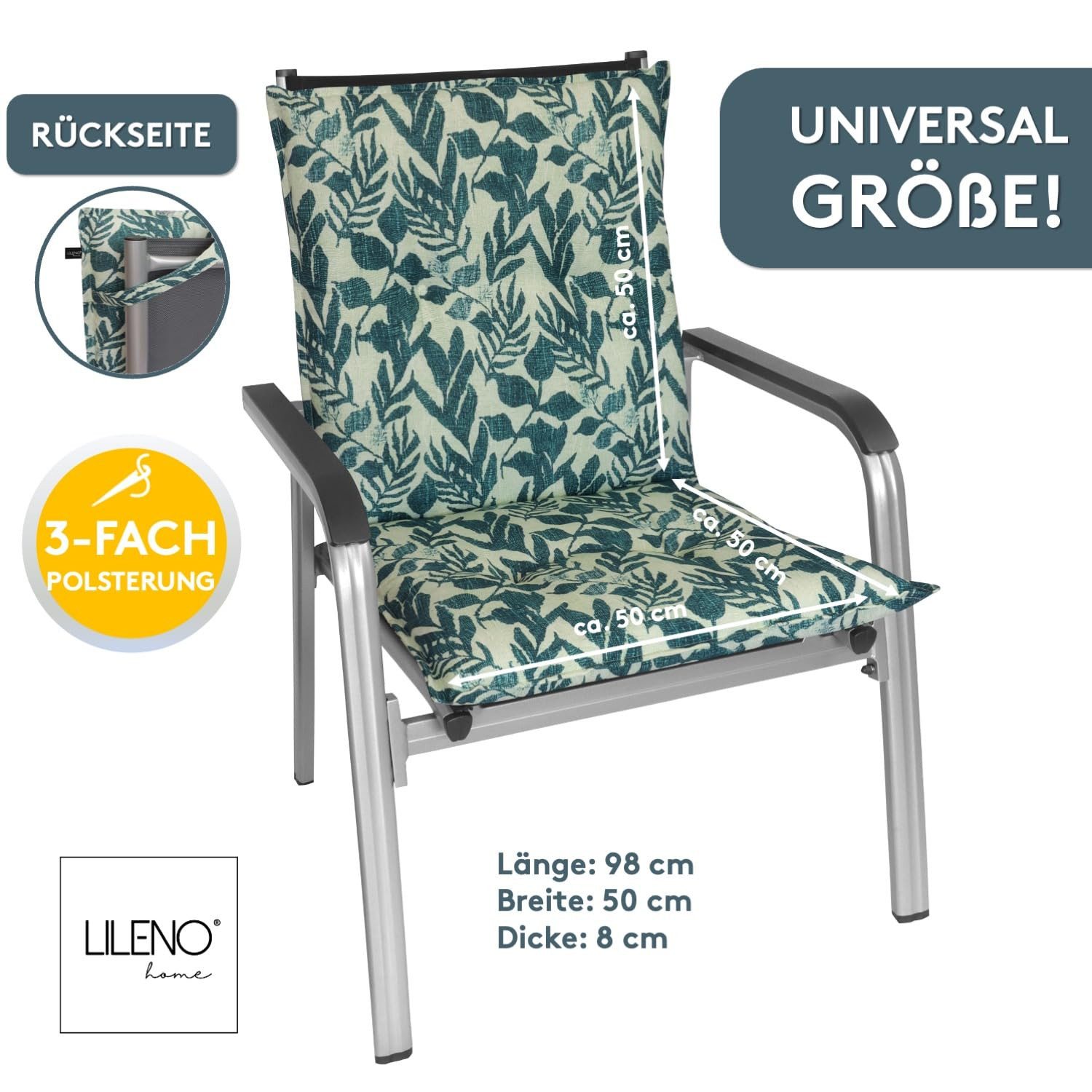 LILENO HOME Polsterauflage Gartenstuhl Niedriglehner Auflage, günstig online kaufen