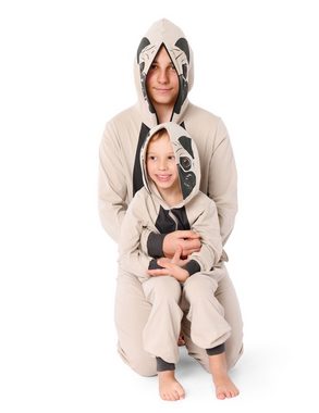 Ladeheid Schlafanzug Jungen Schlafoverall aus Baumwolle Tierkostüm mit Kapuze LA40-240 ohne