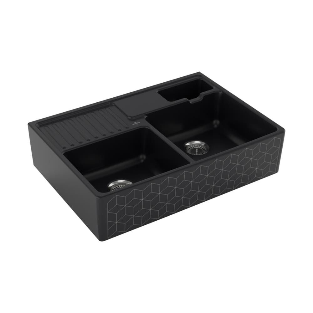 Villeroy & Boch Küchenspüle Spülmodul Spülstein Doppelbecken Handbedienung Trendline M7 Mosaïque B, 89,5/630 cm