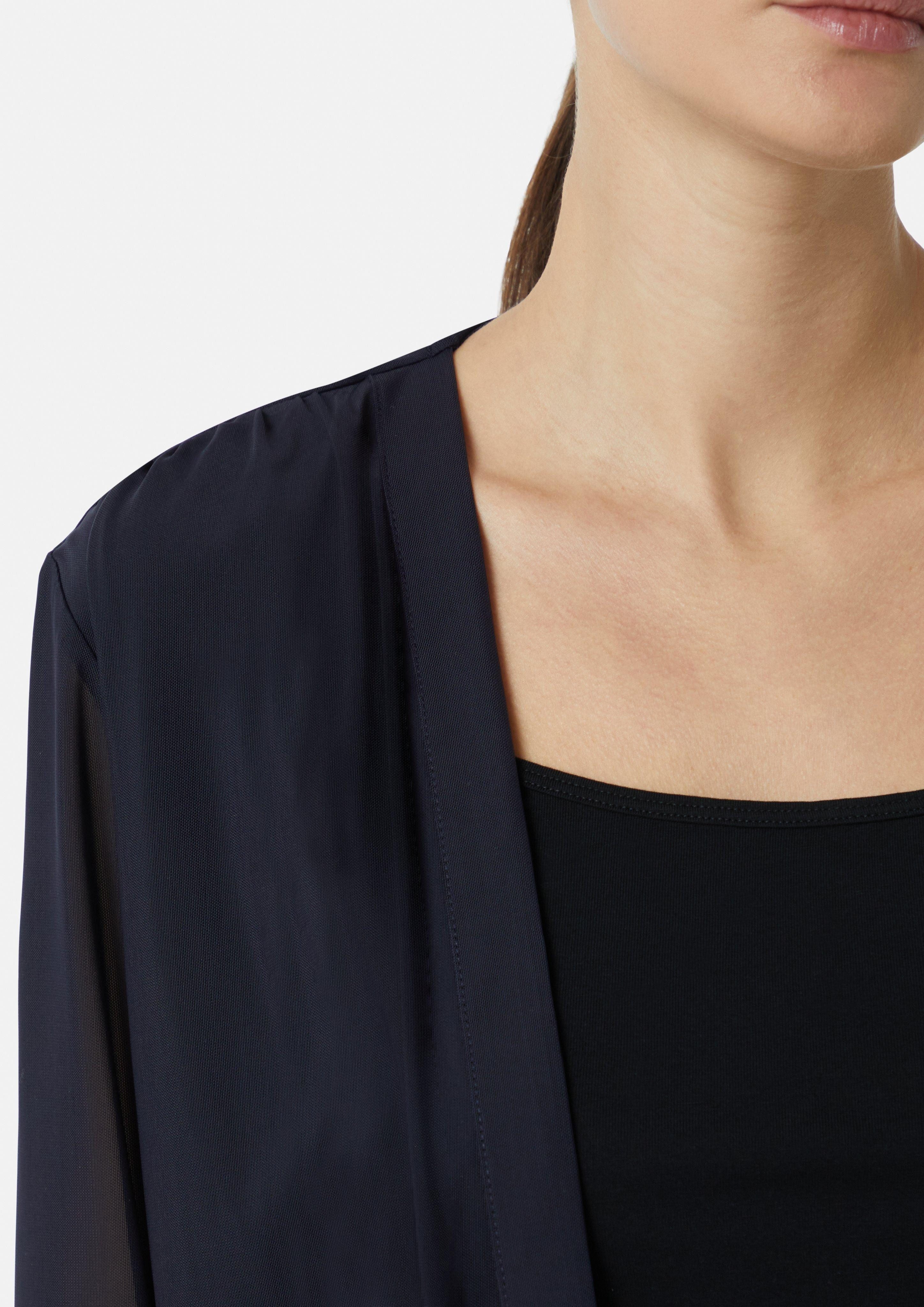 Comma Langarmshirt Leichte Mesh-Jacke mit Raff-Details günstig online kaufen