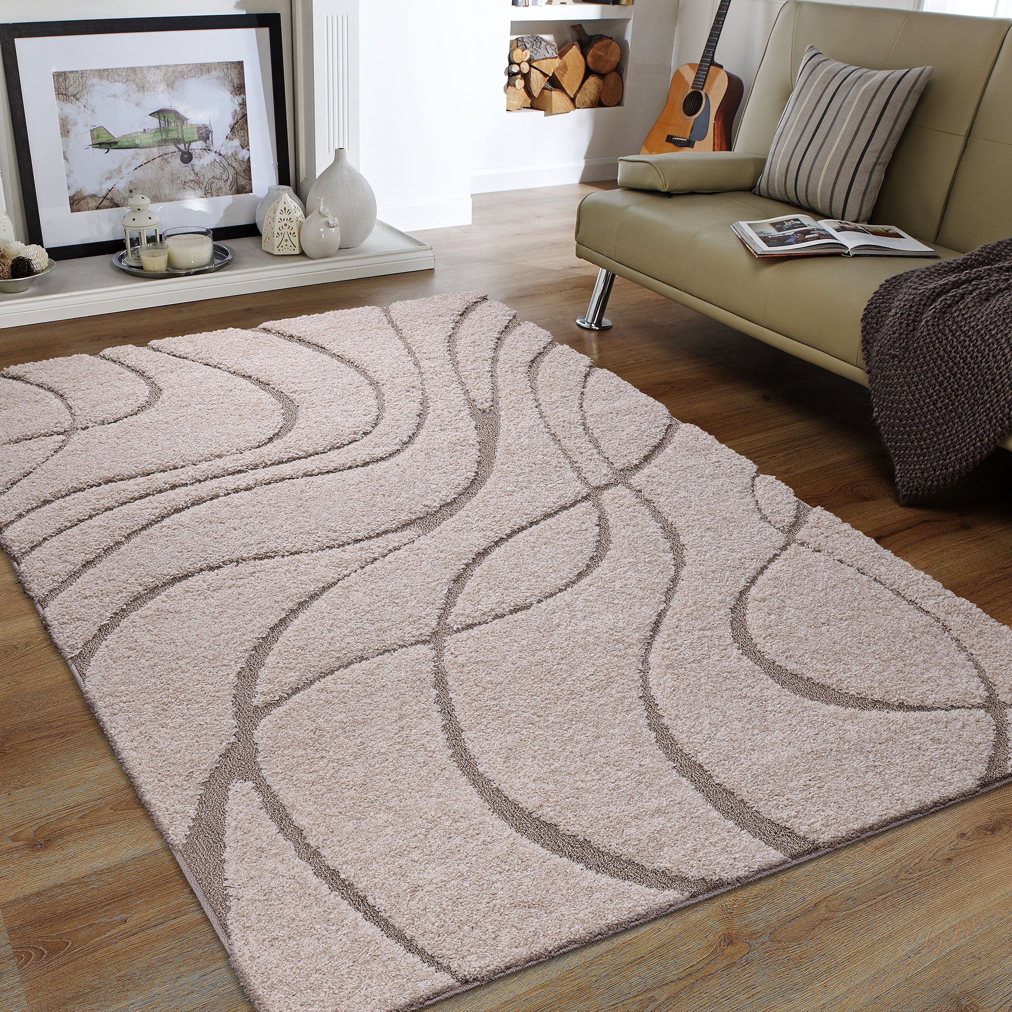 Sanat Hochflor-Teppich Luxus 3503, rechteckig, Höhe: günstig online kaufen