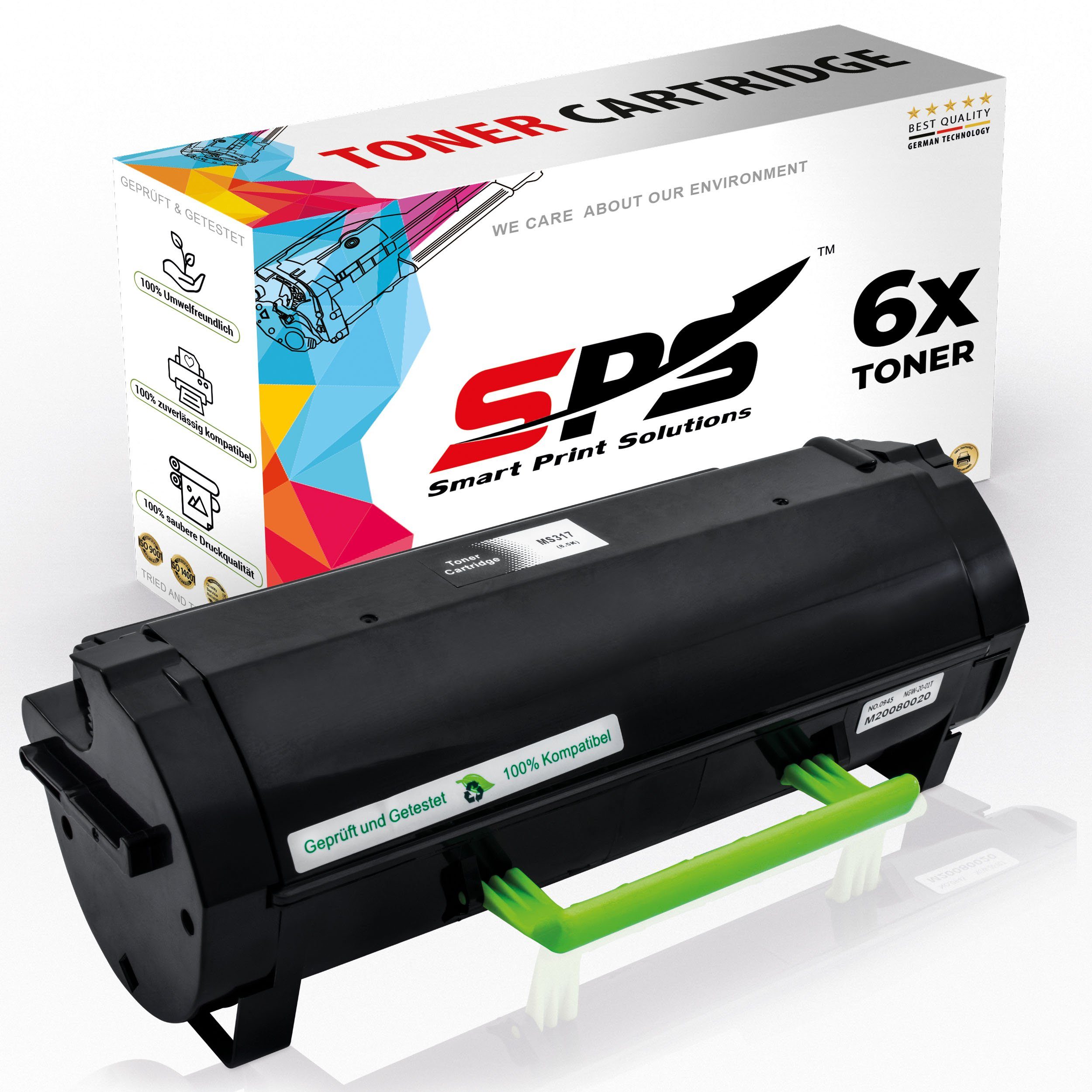 SPS Tonerkartusche Kompatibel für Lexmark MX617 51B2H00, (6er Pack)