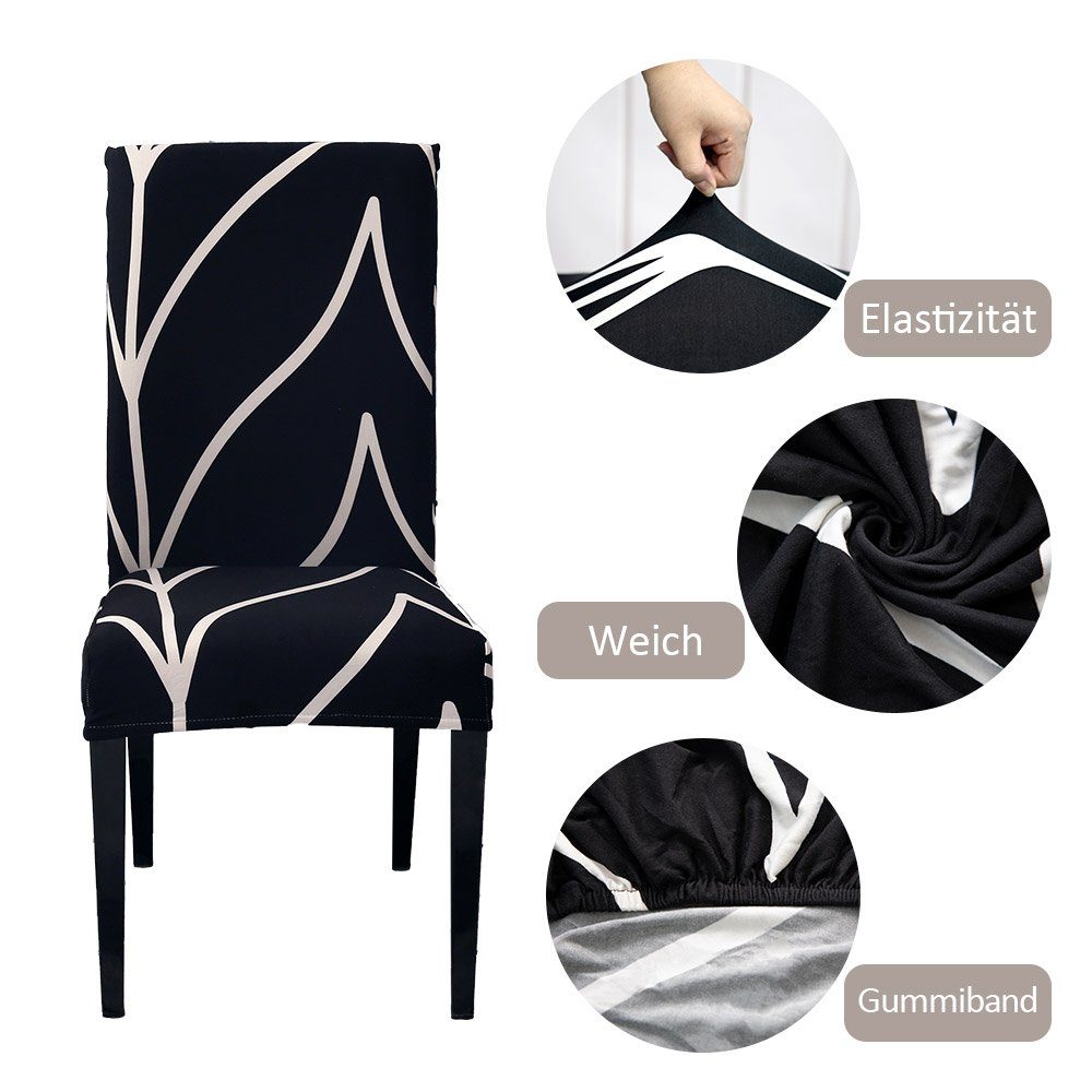 Vivi Idee Stuhlbezug Stuhlhussen 4/6er Set Spannbezug für Esszimmerstühle S günstig online kaufen