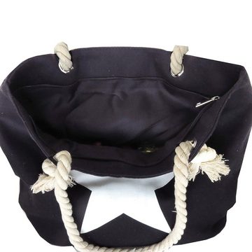 Sonia Originelli Umhängetasche Strandtasche Stern Uni "Marie" Beachbag Shopper, kleine Innentasche mit Reißverschluss