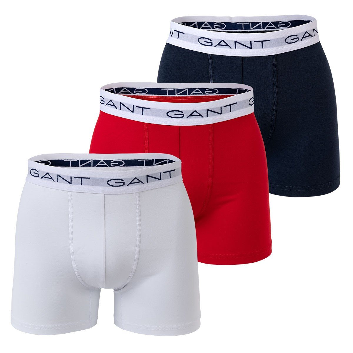 Gant Boxer Herren Boxer Shorts, 3er Pack - Boxer Briefs Mehrfarbig | Boxershorts