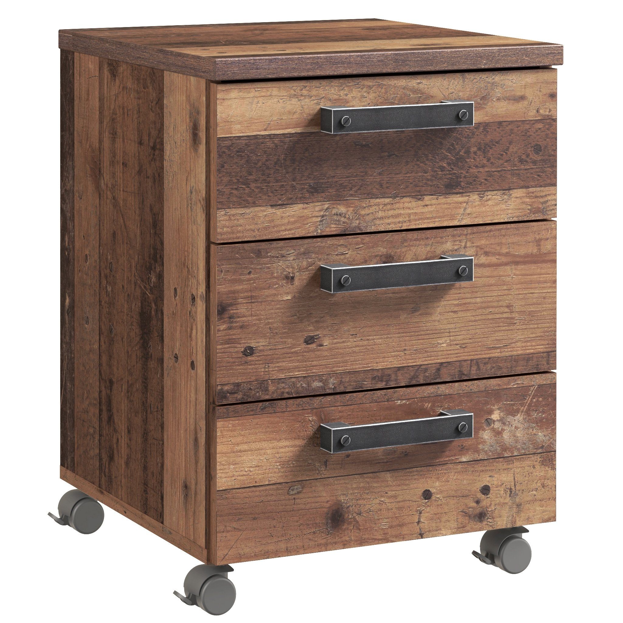 Newroom Rollcontainer Old Wood 40 cm, Rollcontainer Old Wood Industrial Modern Bürocontainer