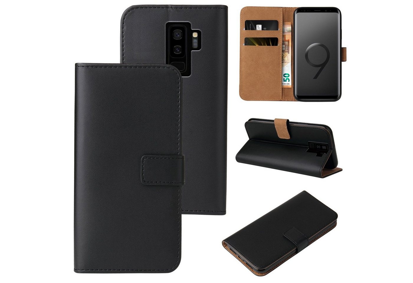 Tec-Expert Handyhülle Klapp Hülle für Samsung Galaxy S9+ 6.2 Zoll, 6.2, Flip Case für Samsung Galaxy S9+