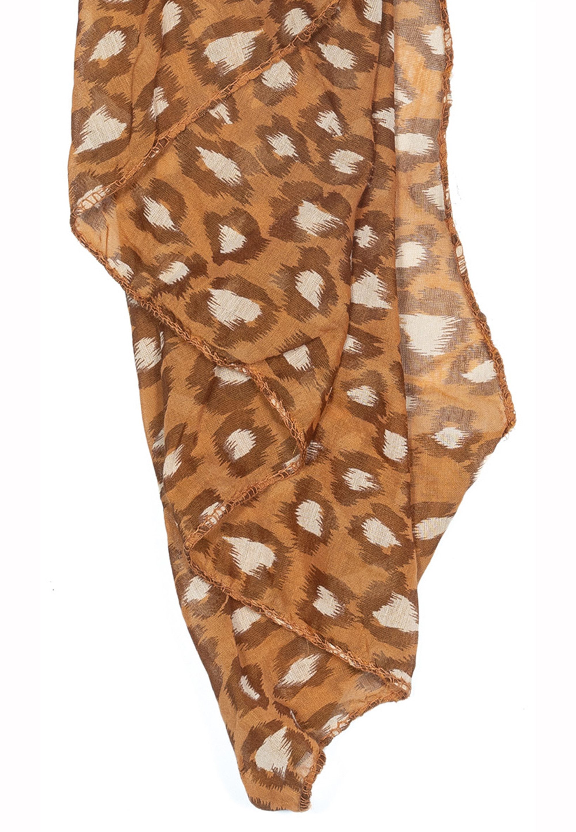 Cassandra Accessoires Schal Schrägschal "Wild & Elegant", mit Leo-Muster, mit Seide - Made in Italy