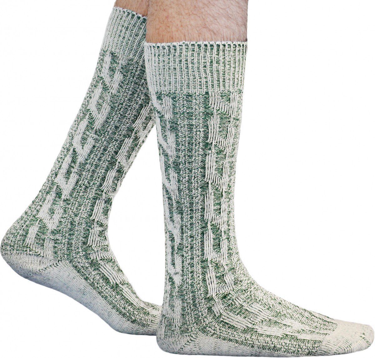 Strümpfe Trachtensocken Grün/Natur Wear 40cm German Trachtensocken Socken GW200