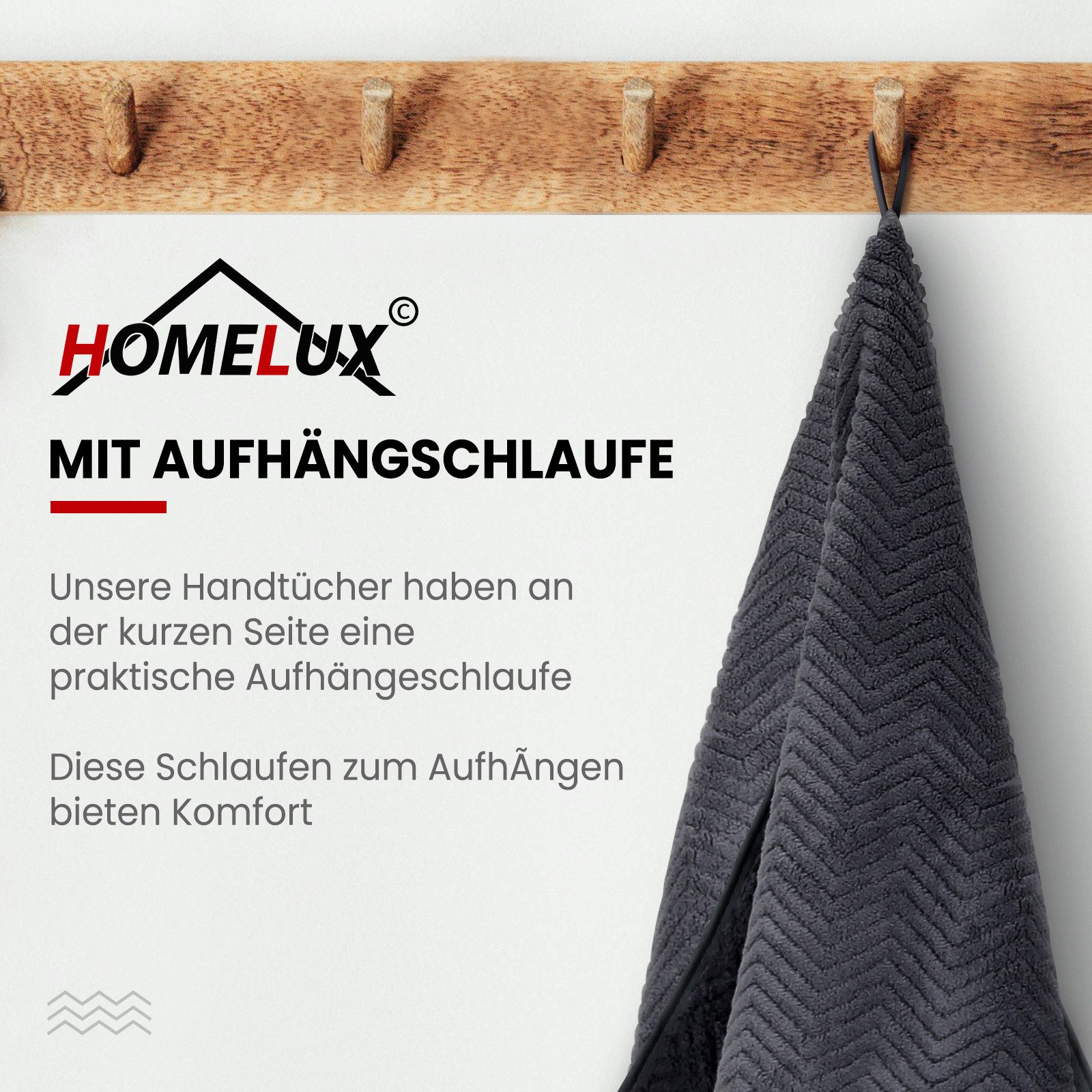 HOMELUX Handtuch Set 2 / 3 / 4 teilig Badetuch Set + Towel saugstarkes Frottiertücher Set, (Badetuch, 3-St), Saugstark mit griffiger Oberfläche