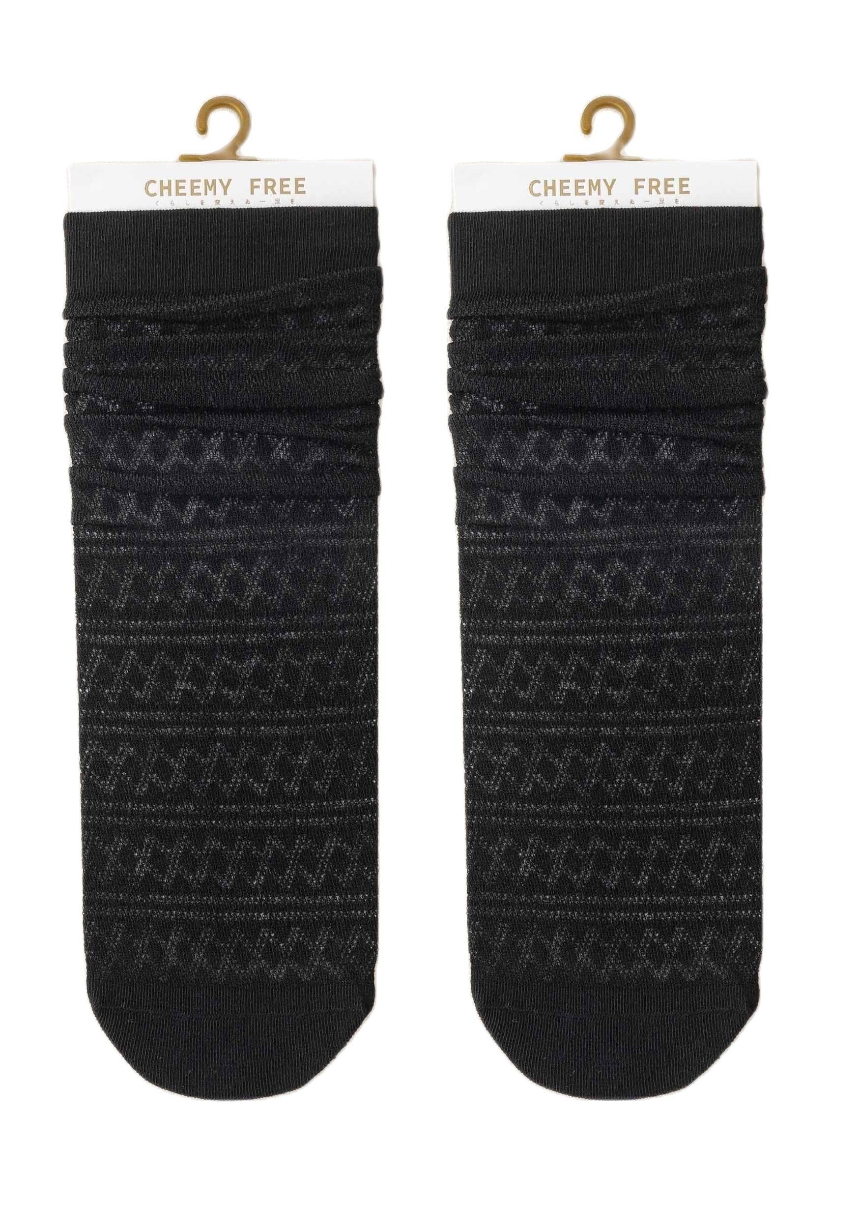 MAGICSHE Netzsocken 5er Pack Niedlich Mesh Transparent Ultra Dünn Socken für Damen (5-Paar) Schwarz