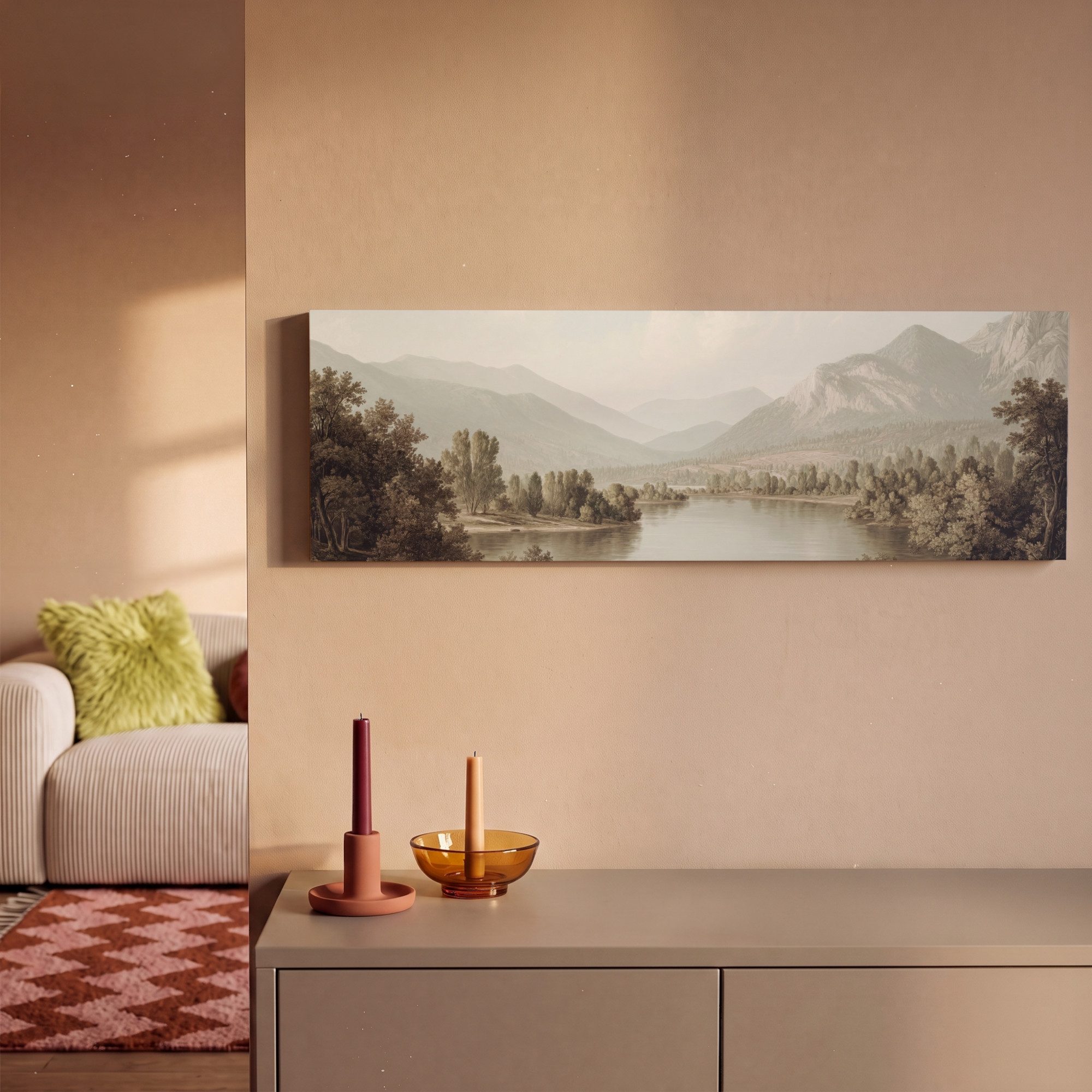 OneMillionCanvasses® Leinwandbild Panorama Klassisch - Landschaft - Gelassen, Fotodruck (1 St), Wandbild, Deko Schlafzimmer Wohnzimmer Flur 60x20 cm – Bild 2 von 5