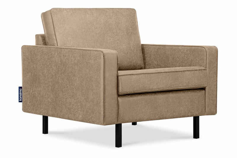 Konsimo Sessel INVIA Sessel, Grundschicht: Echtleder, Hergestellt in EU, Vintage, Loft-Stil