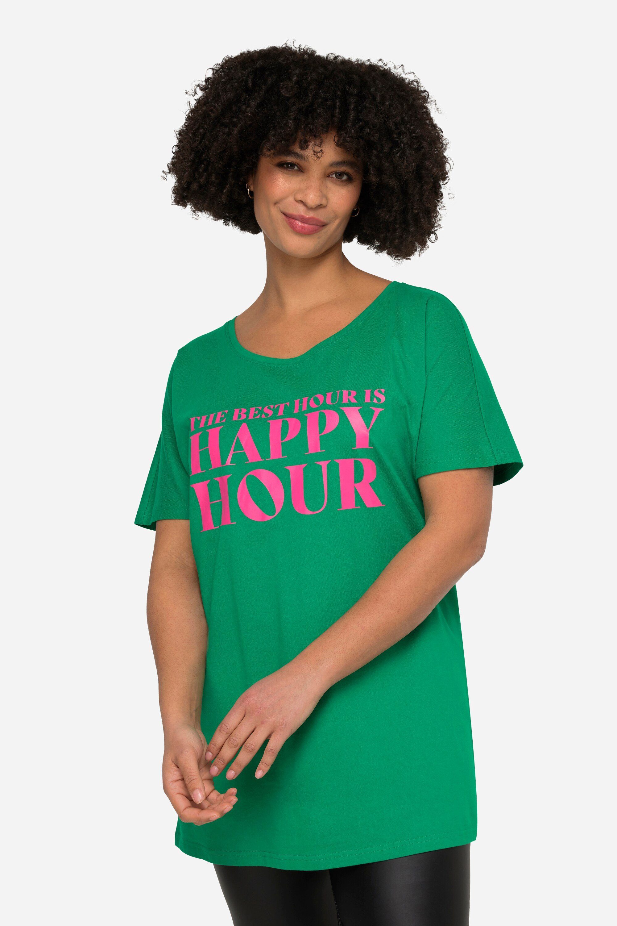 Angel of Style Rundhalsshirt T-Shirt Happy Hour Rundhals Halbarm