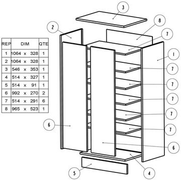 habeig Schuhschrank Schuhschrank Kommode Schrank Holz Schuhregal Kleiderschrank