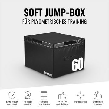 GORILLA SPORTS Balanceboard Plyo Box - 60/45/30/15cm, Einzeln/Set, Soft - Jump Box, Sprungbox