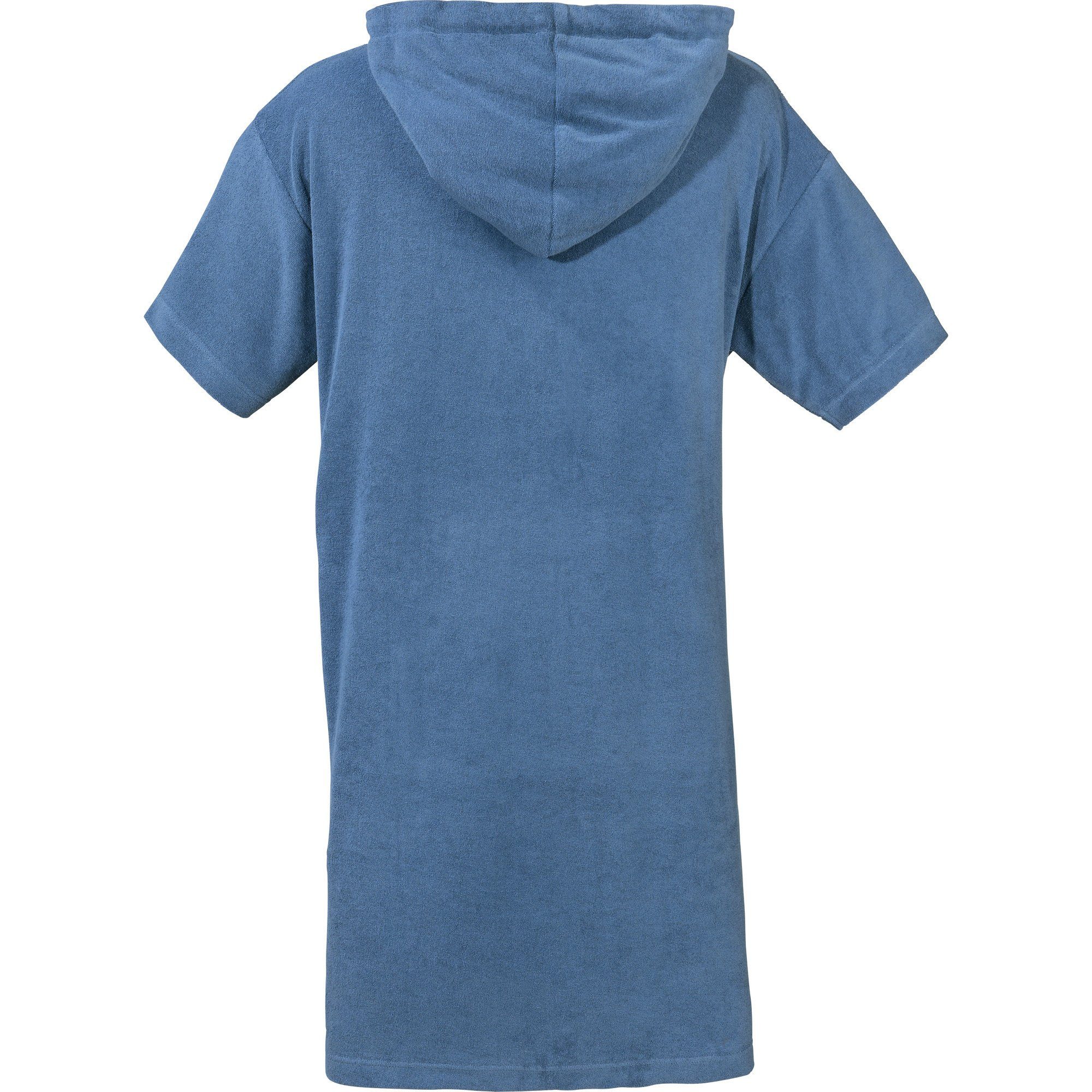 Erwin Müller Bademantel Unisex-Poncho mit blau default, mit Leichtfrottier, Leichtfrottier Uni Kapuze, Kurzform, Kapuze