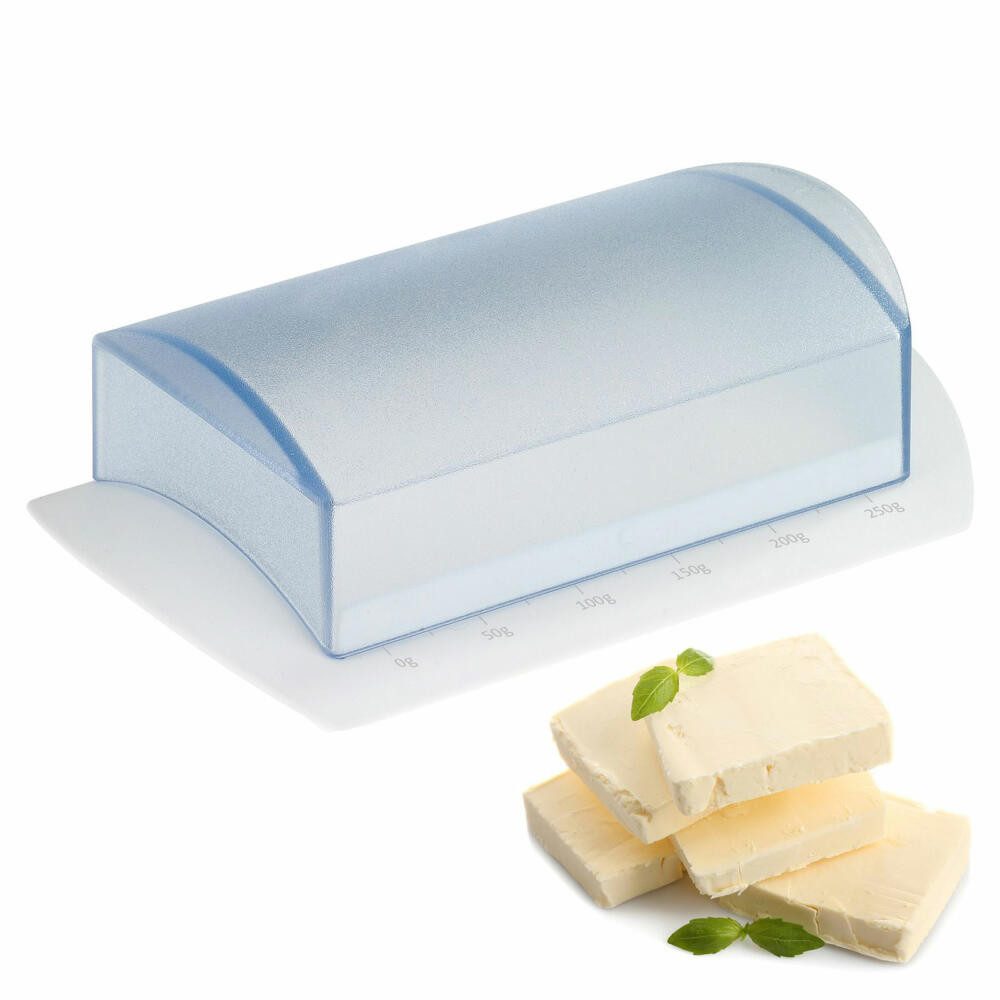 WESTMARK Butterdose Kunststoff, Weiß/Transluzent, 2 Tisch-Butterdosen mit Skala, PP, SAN