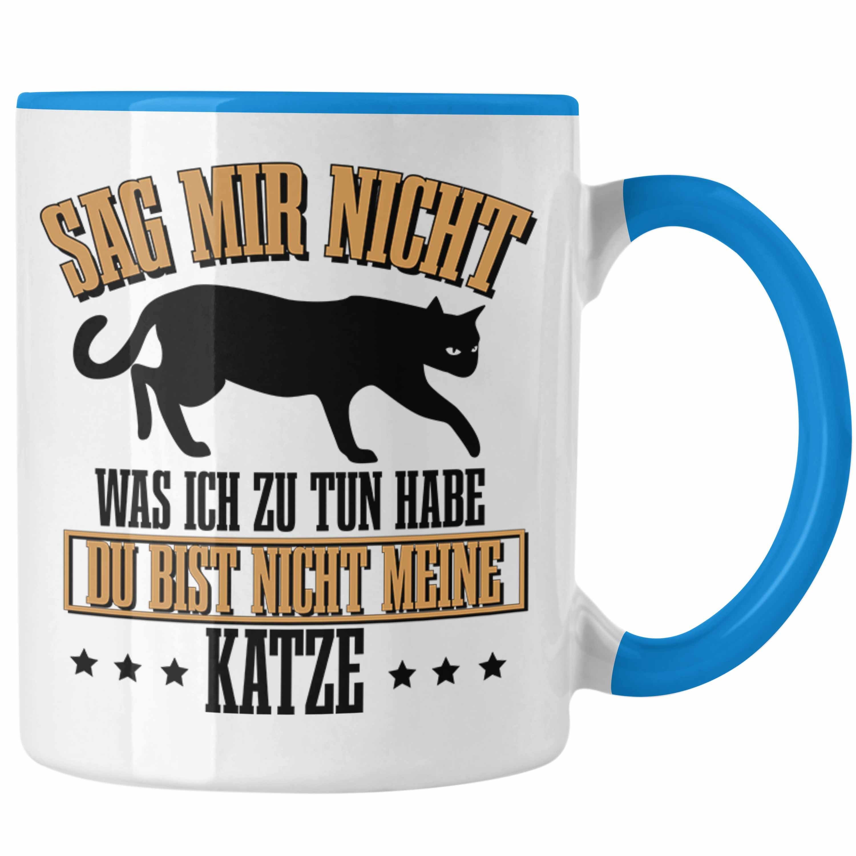 Tasse Tasse Trendation Lustige Katzen-Mamas Blau Geschenk für Katzenbesitzer für