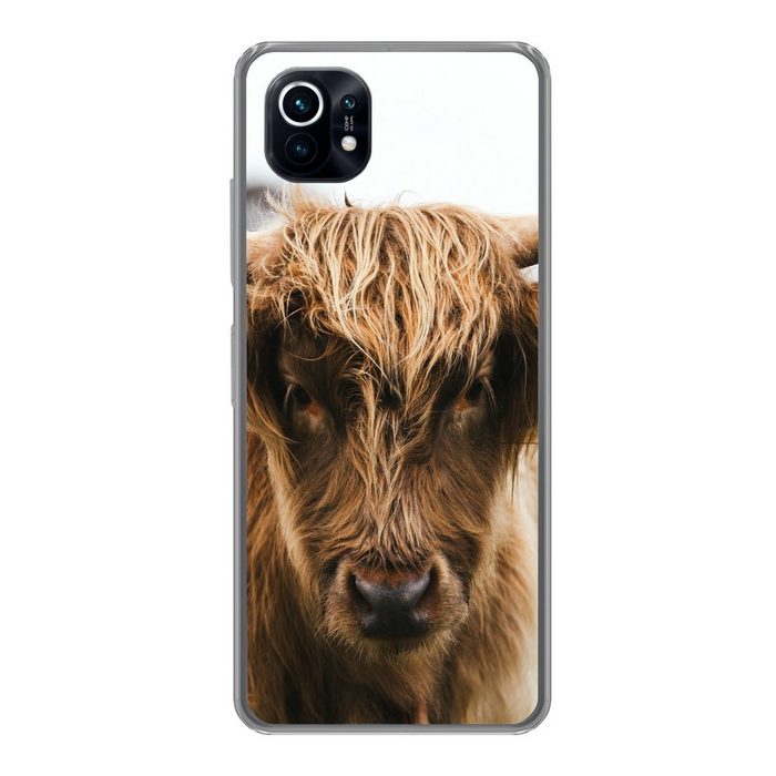 MuchoWow Handyhülle Schottischer Highlander - Kuh - Gras - Tiere - Natur Phone Case Handyhülle Xiaomi Mi 11 Silikon Schutzhülle