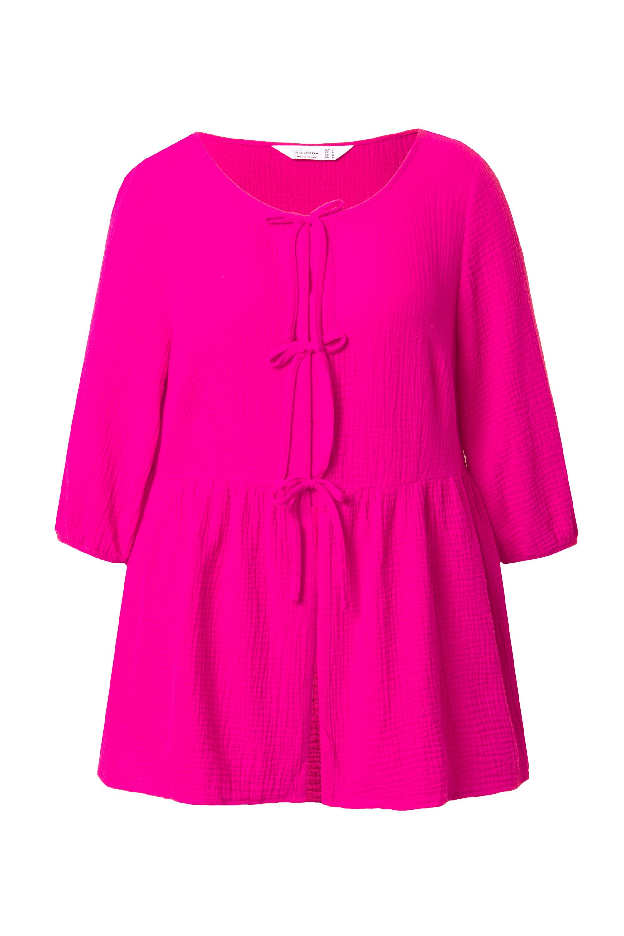 MIAMODA Longbluse Bluse A-Linie Musselin Bindebänder günstig online kaufen