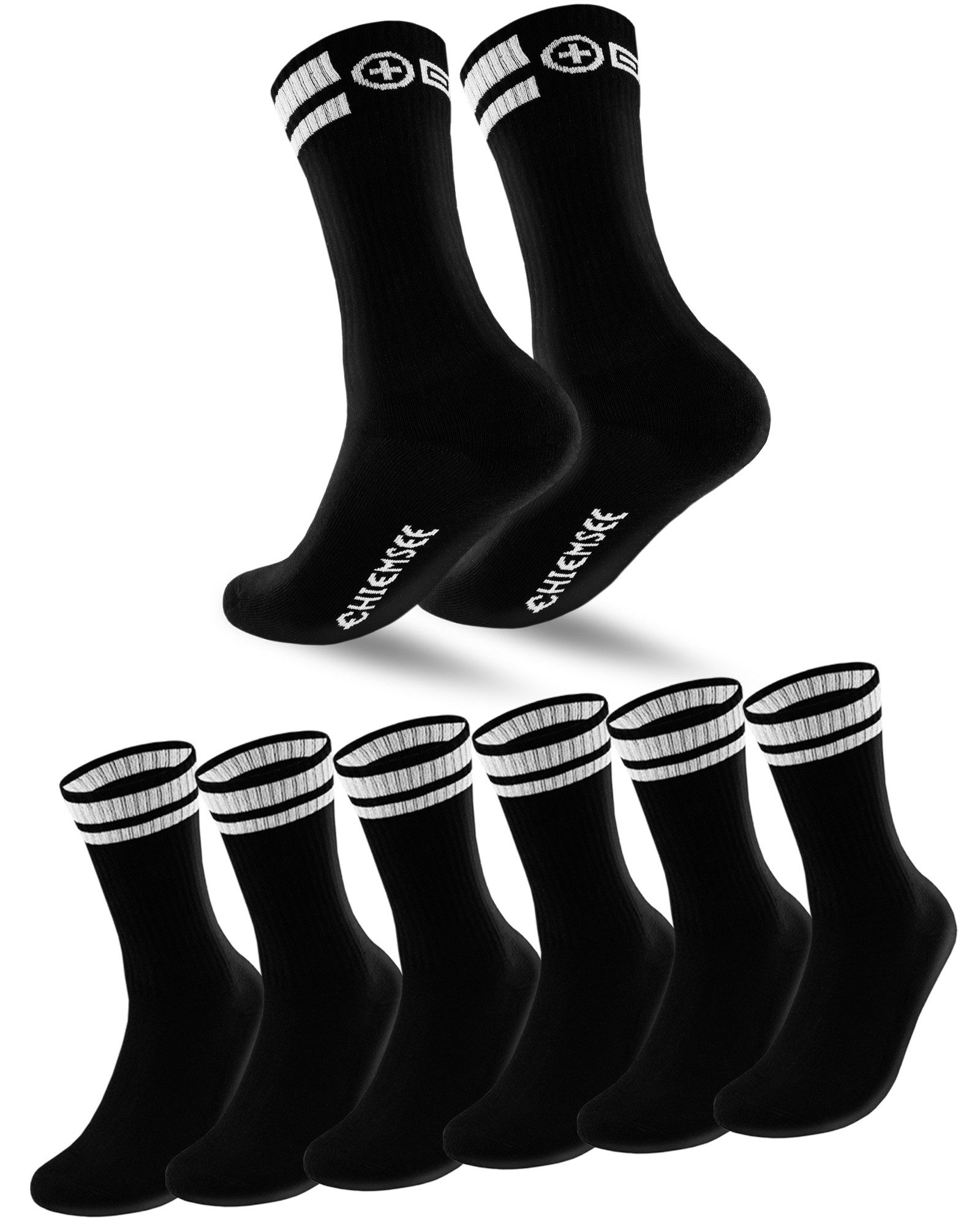 Chiemsee Tennissocken Sportsocken Damen und Herren 6 Paar Crew Socken elastischer Komfortbund und flache Zehennaht