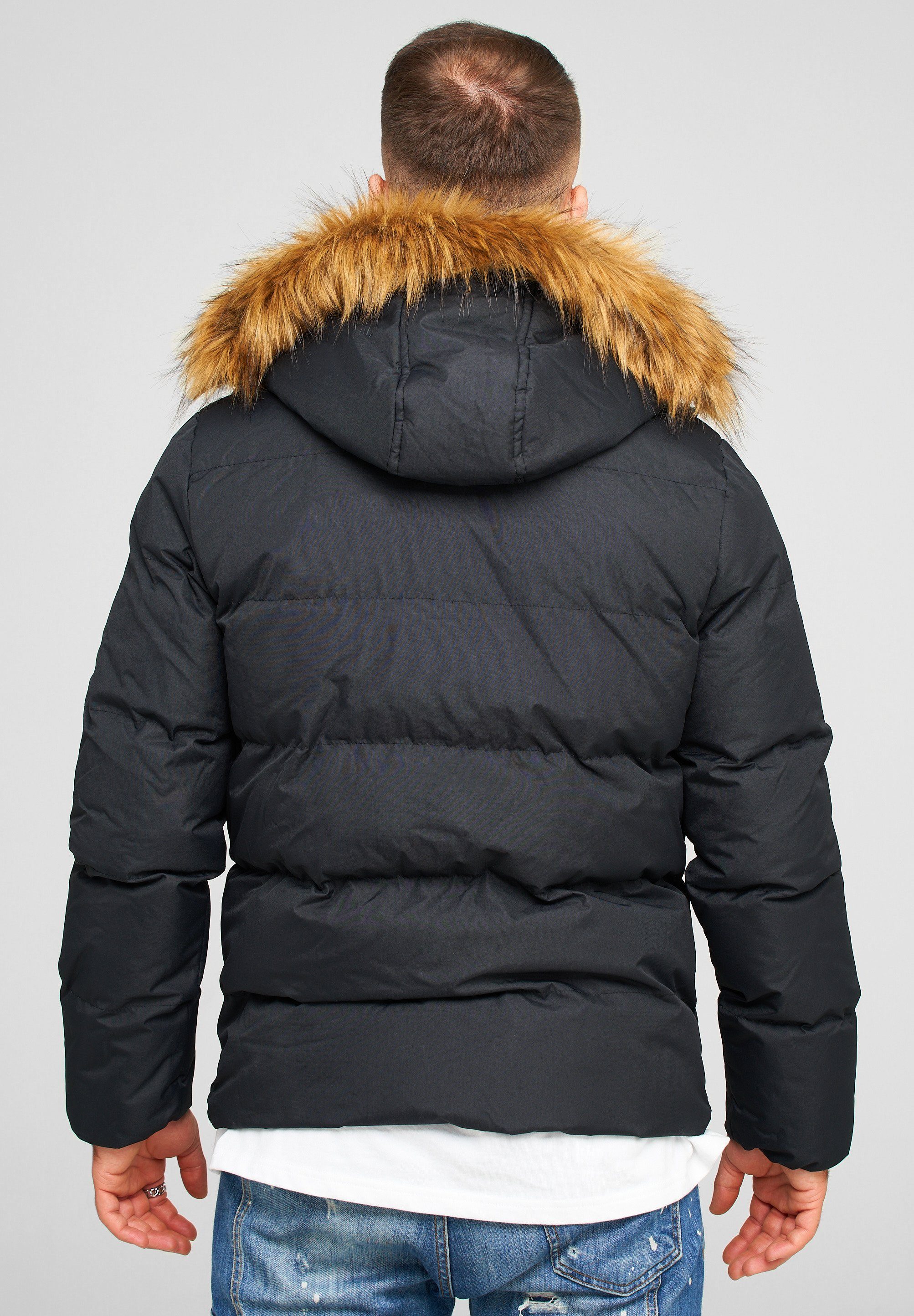 behype Steppjacke BHBROWNS mit kuscheliger Kapuze