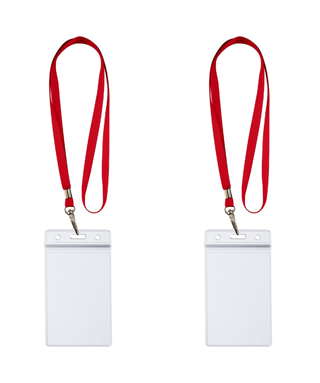 WEBBOMB Schlüsselanhänger 2x Ausweishalter ZIP Kartenhalter komplett mit2x Lanyard Schlüsselband