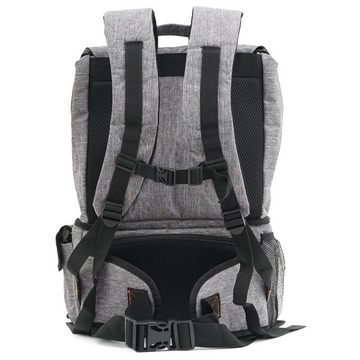 CampFeuer Freizeitrucksack 20 Liter Rucksack mit Kühlfach, grau leicht und wasserdicht