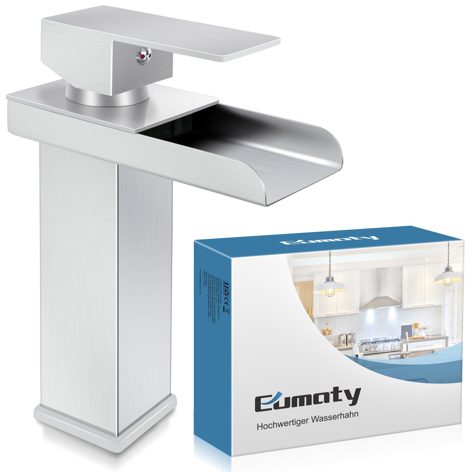 Eumaty Badarmatur Wasserhahn Bad Wasserfall Wasserhahn,Waschtischarmatur günstig online kaufen