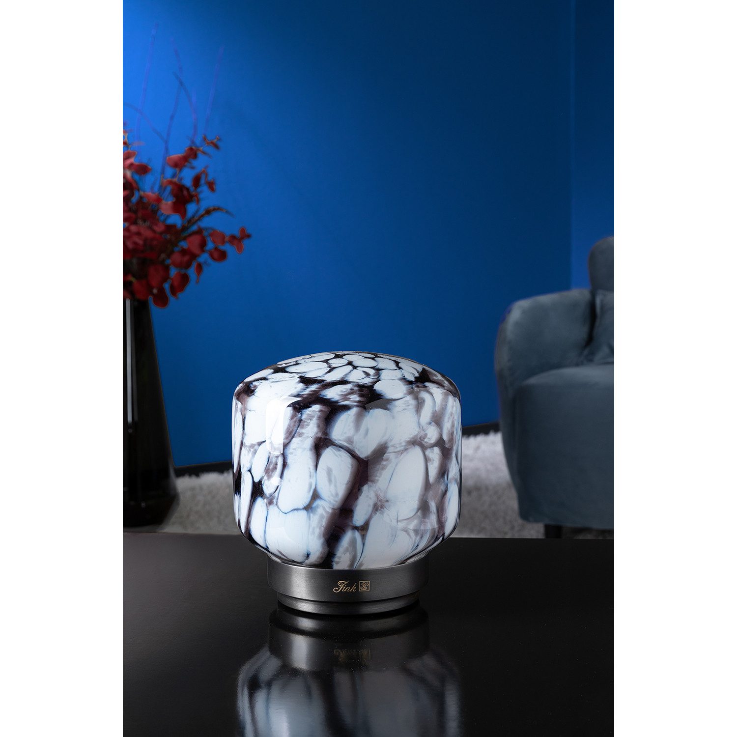 Fink LED Dekolicht ECLIPSE LED Leuchte - H. 21cm - blau-grün - Eisen/Glas/Polyethylen, LED Lampe Leuchte - Effiziente LED Beleuchtung für Ihr Zuhause