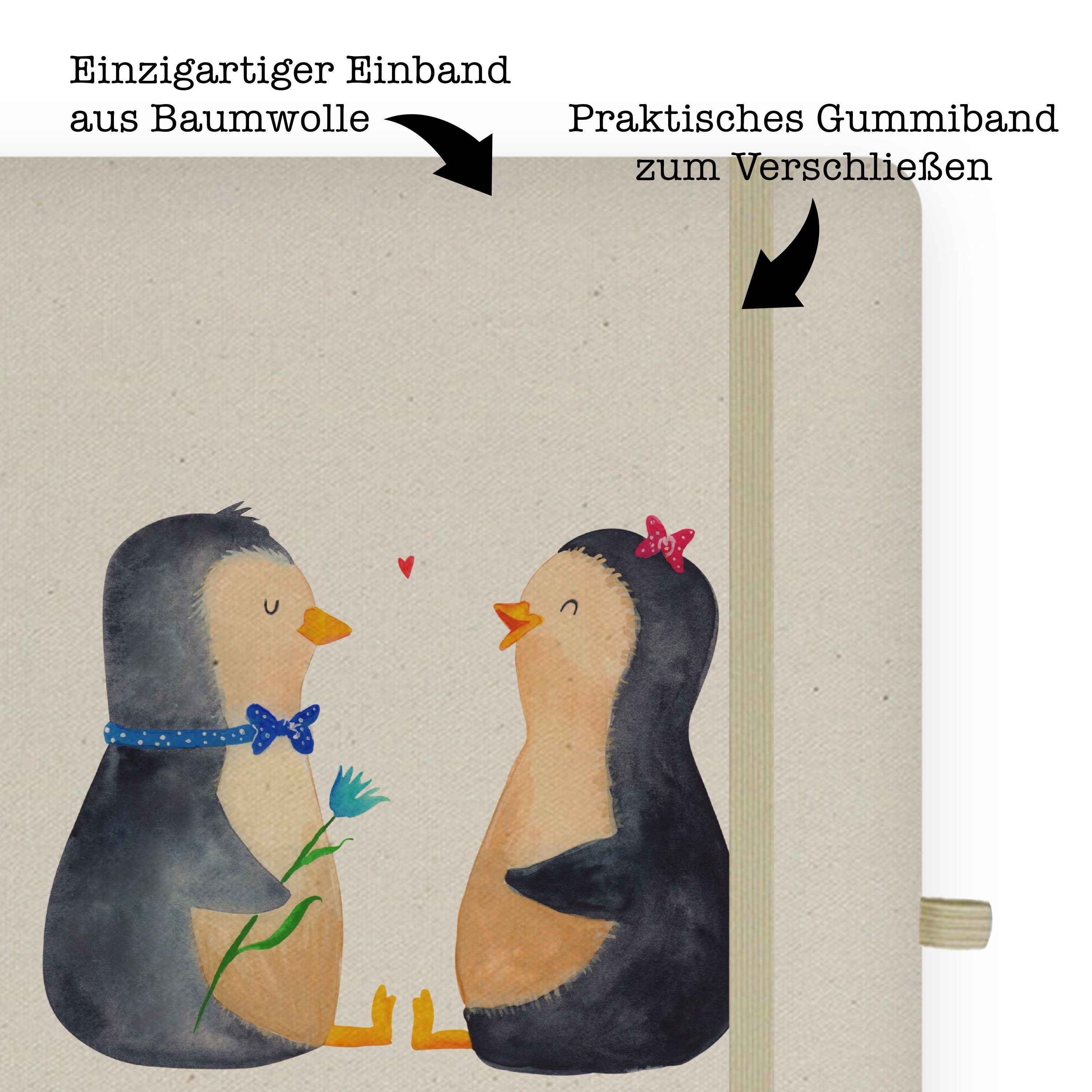 Mr. & Mrs. Panda Notizbuch Liebespaa - Liebe, Transparent glücklich, Pinguin - Geschenk, Pärchen