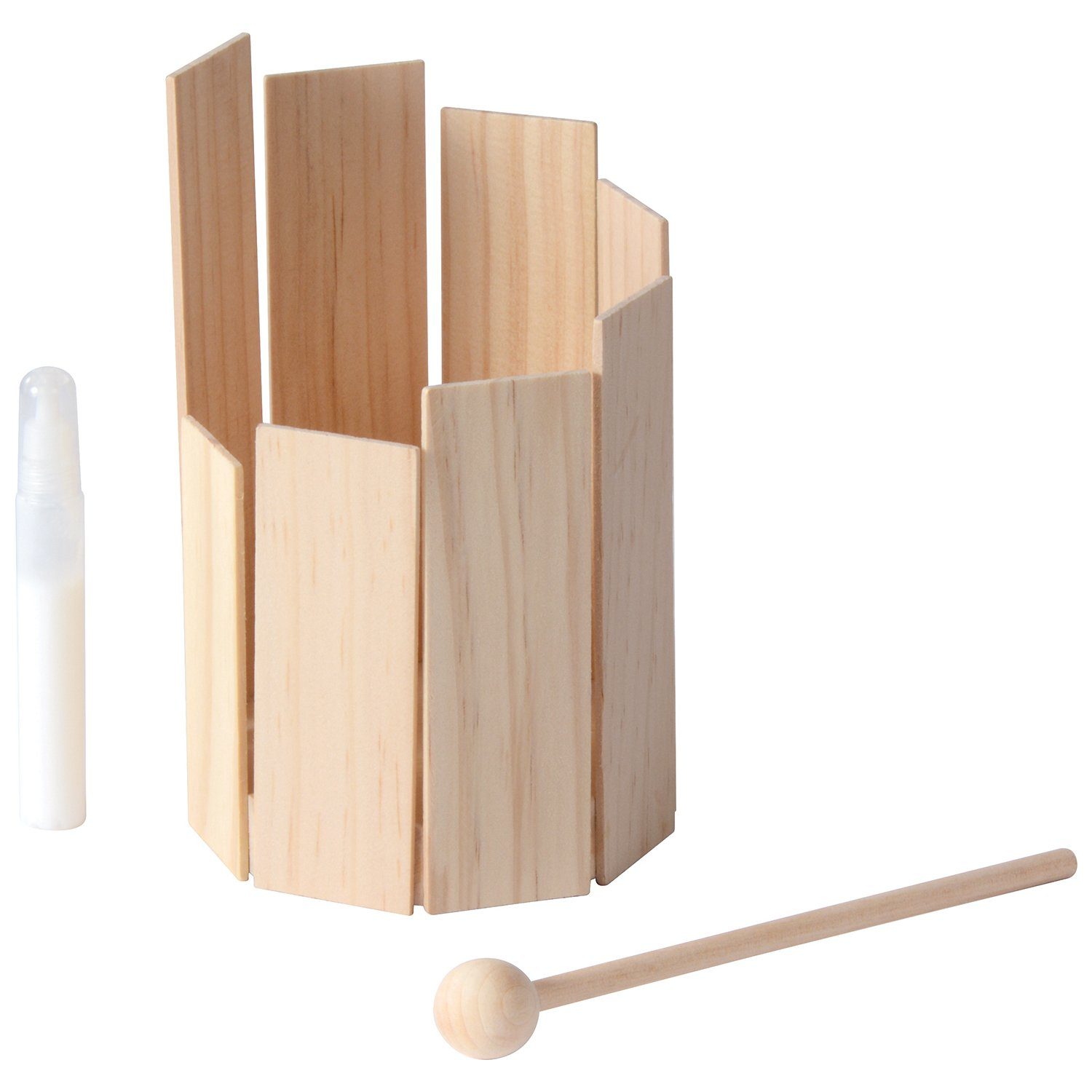 EDUPLAY Lernspielzeug Bausatz DIY Ø x 9 cm "Rührtrommel" mit 16 Kleber
