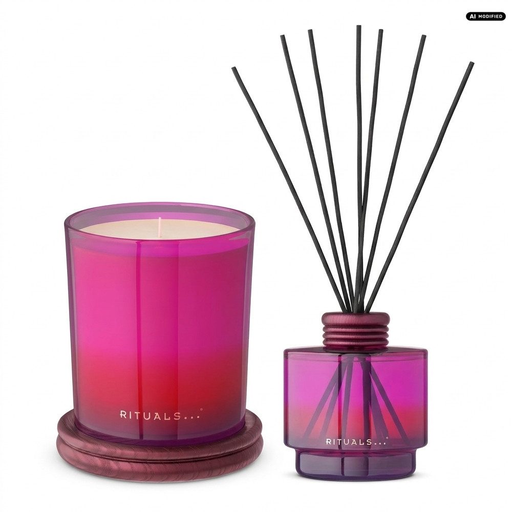 Rituals Duftkerze Rituals Uukumwe Duftkerze und Fragrance Sticks Duo., Duftkerzen und Stäbchendiffuser Set für warme Wohlfühlmomente