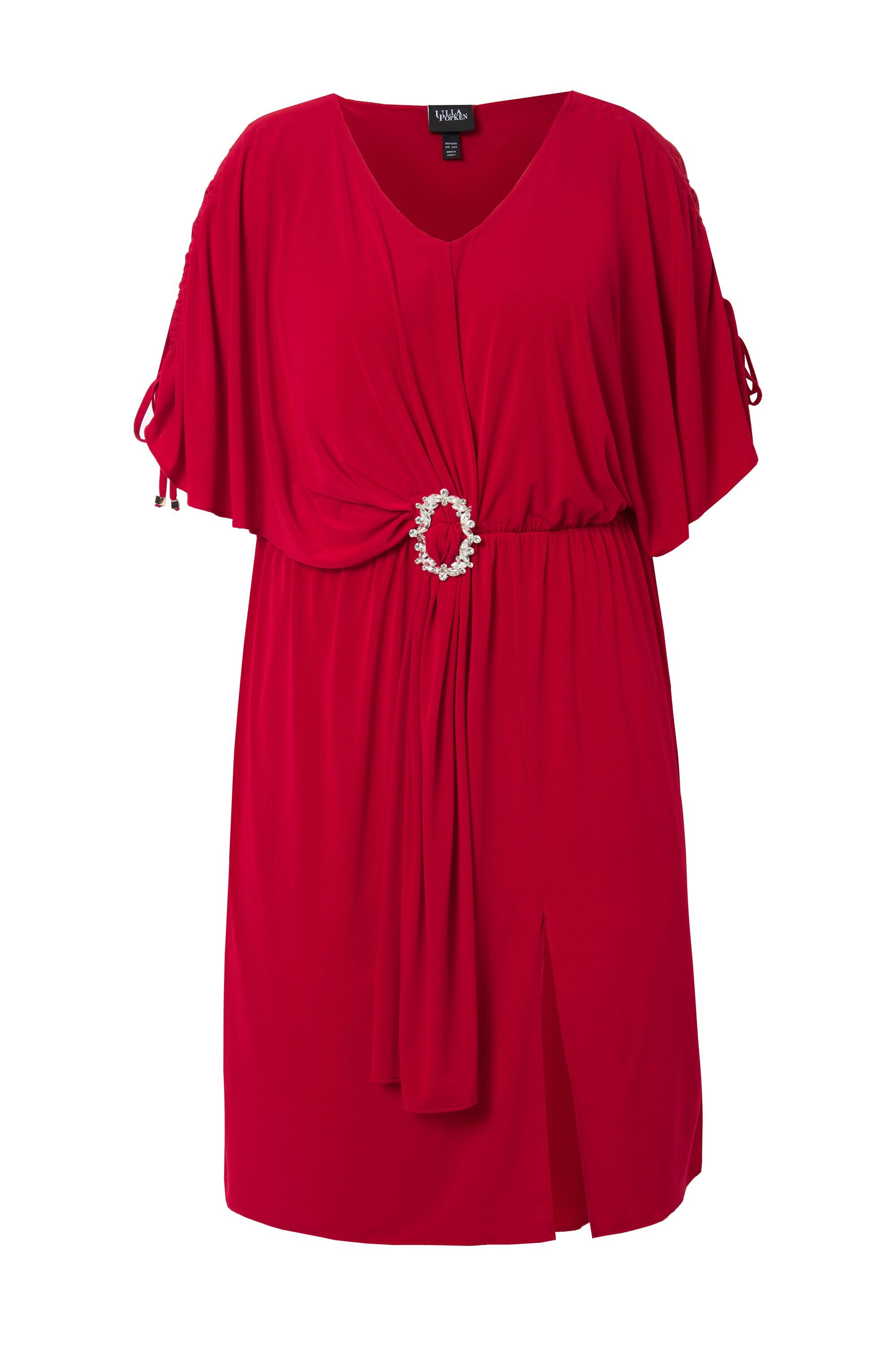 Ulla Popken Cocktailkleid Midikleid drapiert Oversized günstig online kaufen