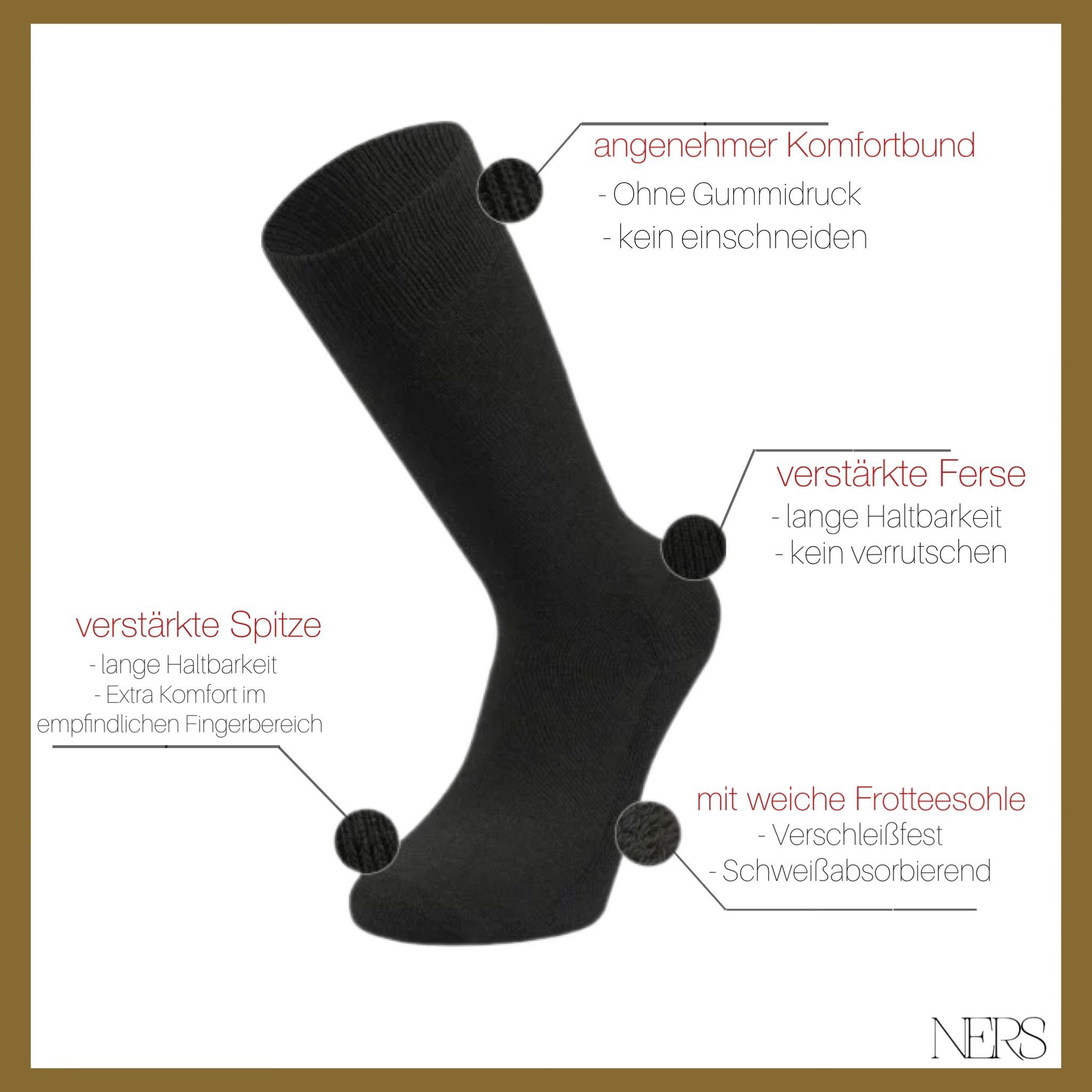 NERS Basicsocken Thermosocken (6 Paar) aus Baumwolle, für Herren, mit Frott günstig online kaufen