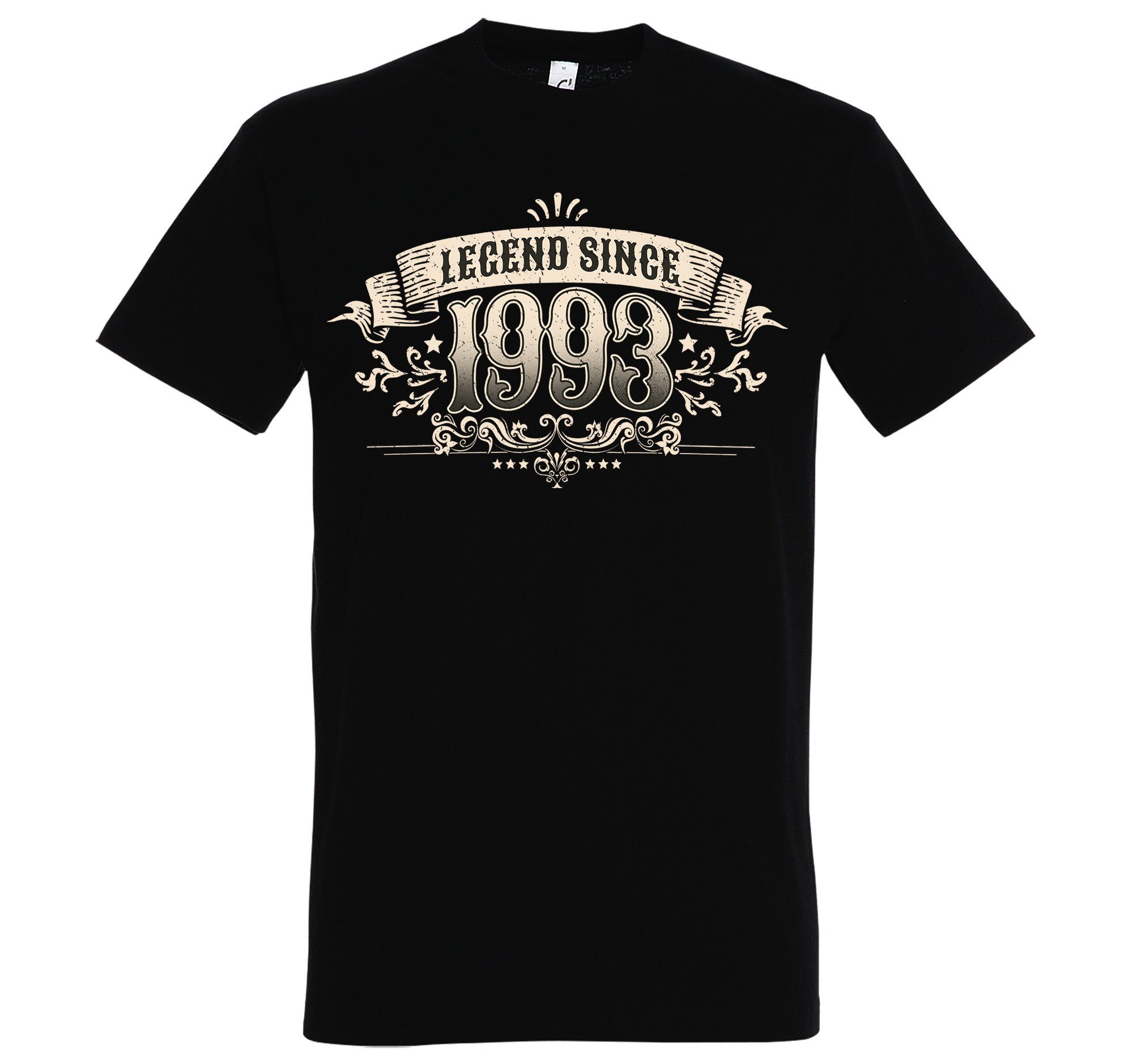 Frontprint mit Designz Since Shirt Schwarz T-Shirt 1993" Herren trendigem Youth "Legend
