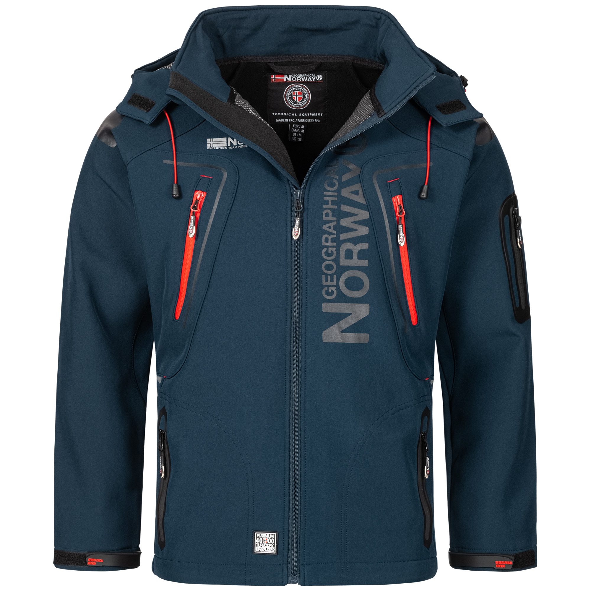 Geographical Norway Softshelljacke Herren Damen Übergangsjacke Wind Wasser Abweisend Jacke Frühling Elastisches Material, Bewegungsfreundlich, Leichtes Material