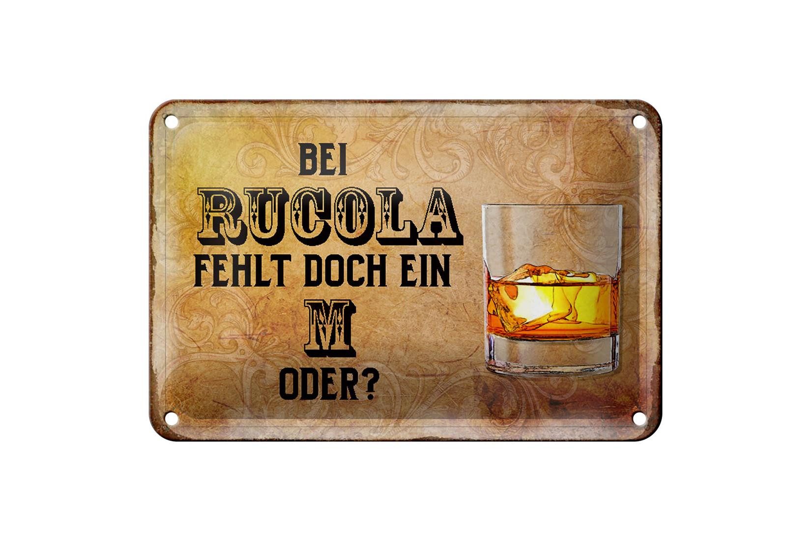 Metallschild Alkohol 18x12cm bei Rucola fehlt doch ein M