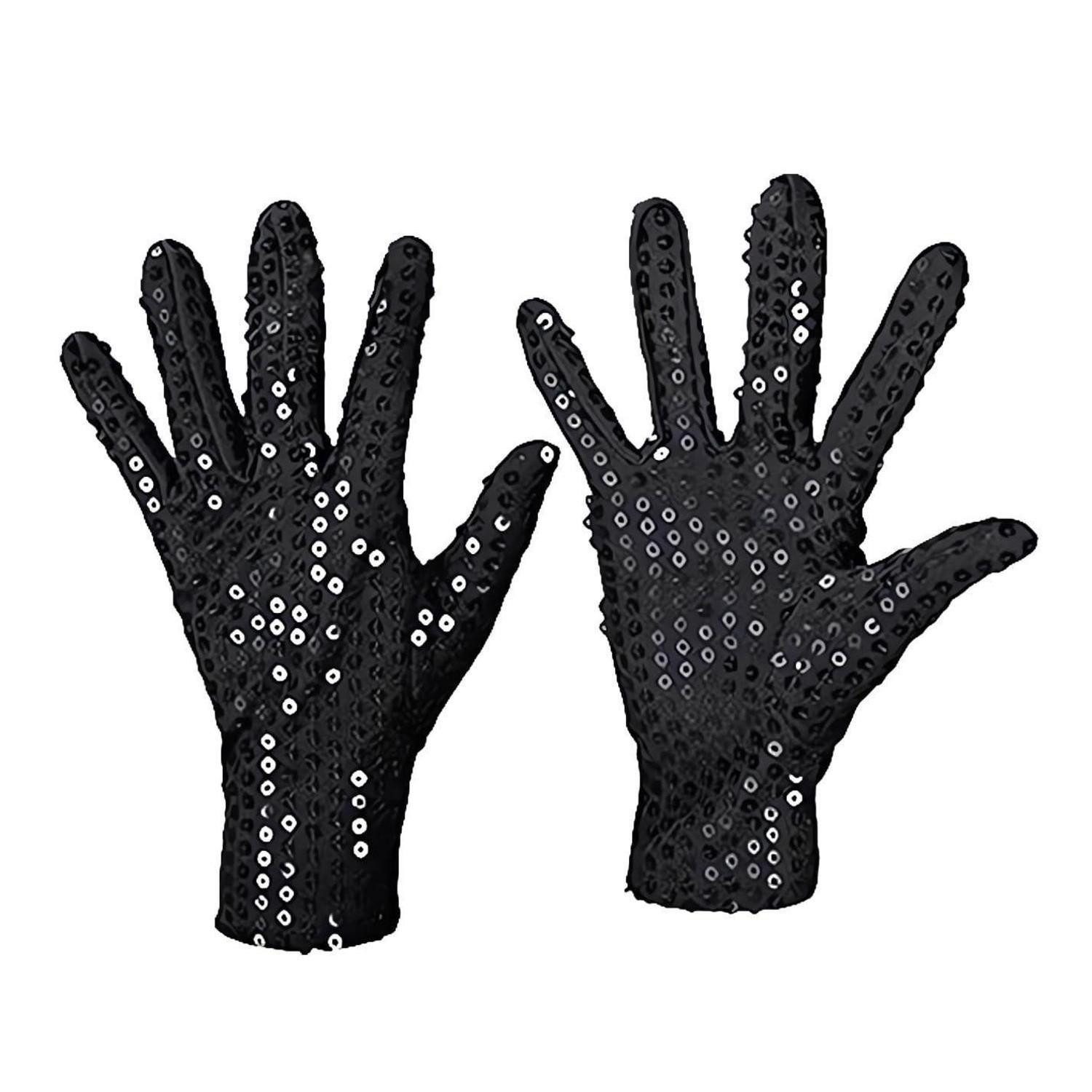 LuxusKollektion Abendhandschuhe Glitzerhandschuhe Pailletten Schwarz (1-St)