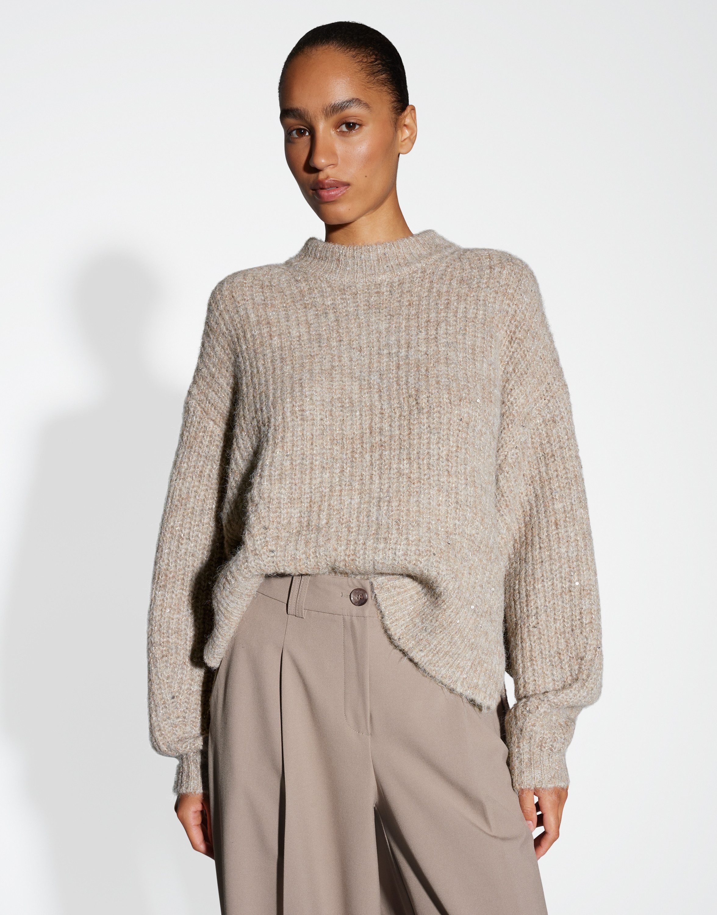 OPUS Strickpullover PALIET Loose mit dezentem Glanz