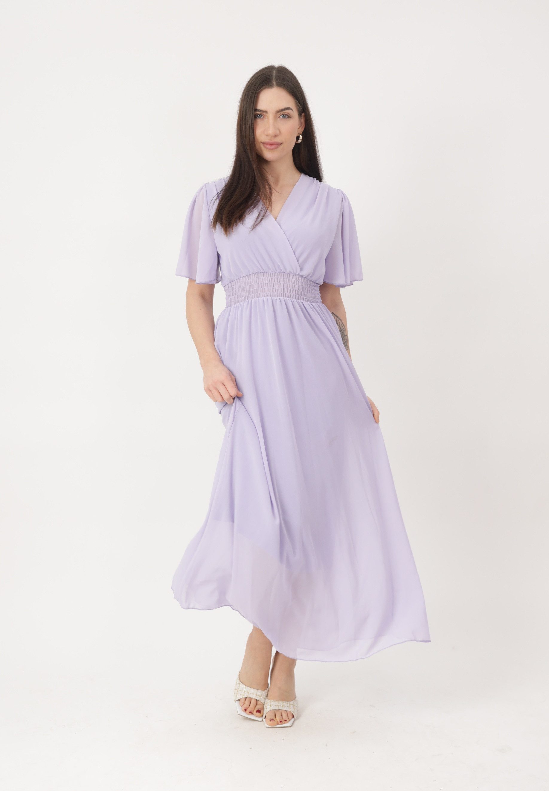 Elara Maxikleid Sommer-Maxikleid mit V-Ausschnitt (1-tlg)