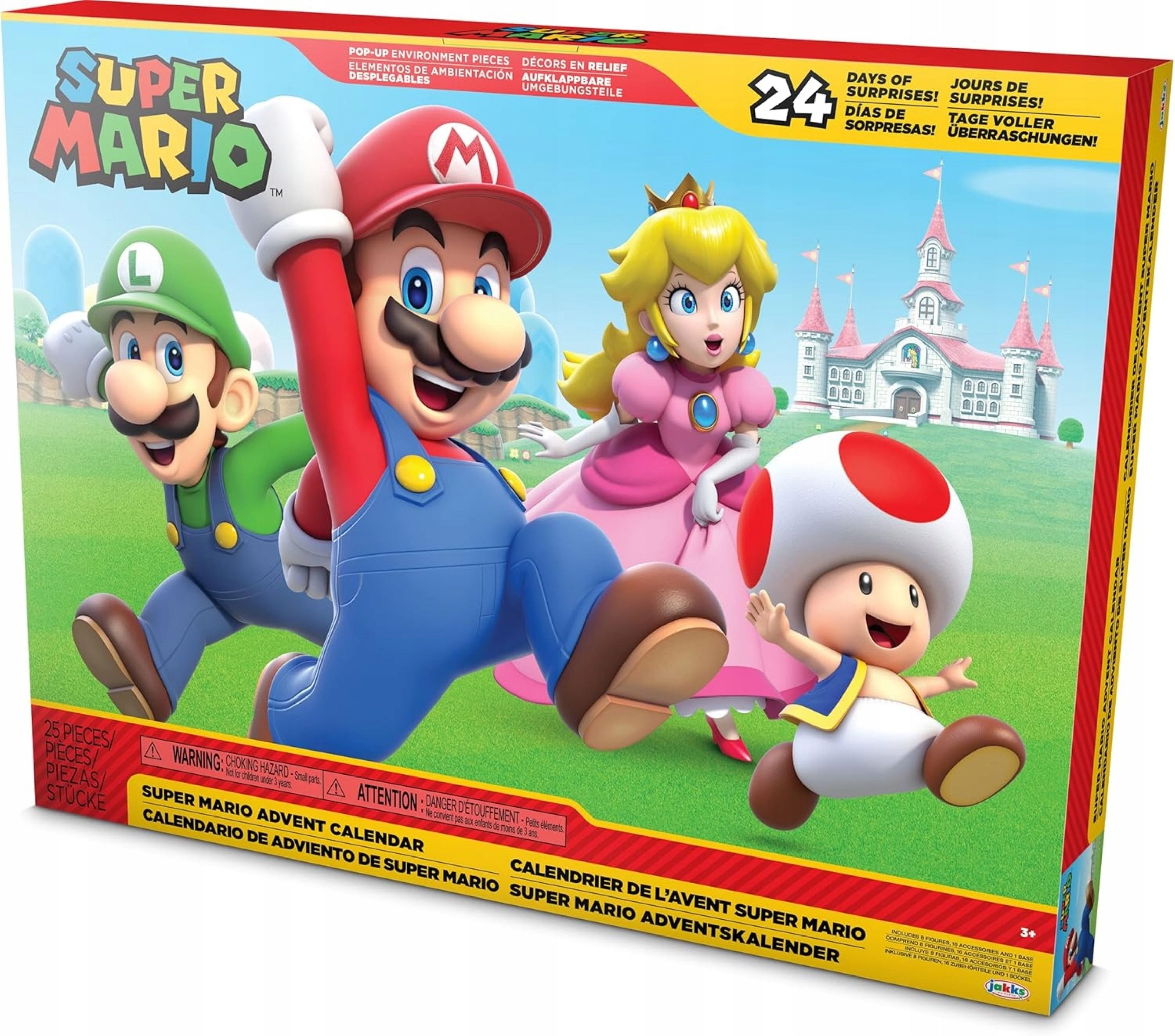 Jakks Pacific Adventskalender Super Mario Adventskalender 2025 – 24 Figuren & Zubehör Nintendo (1-tlg)