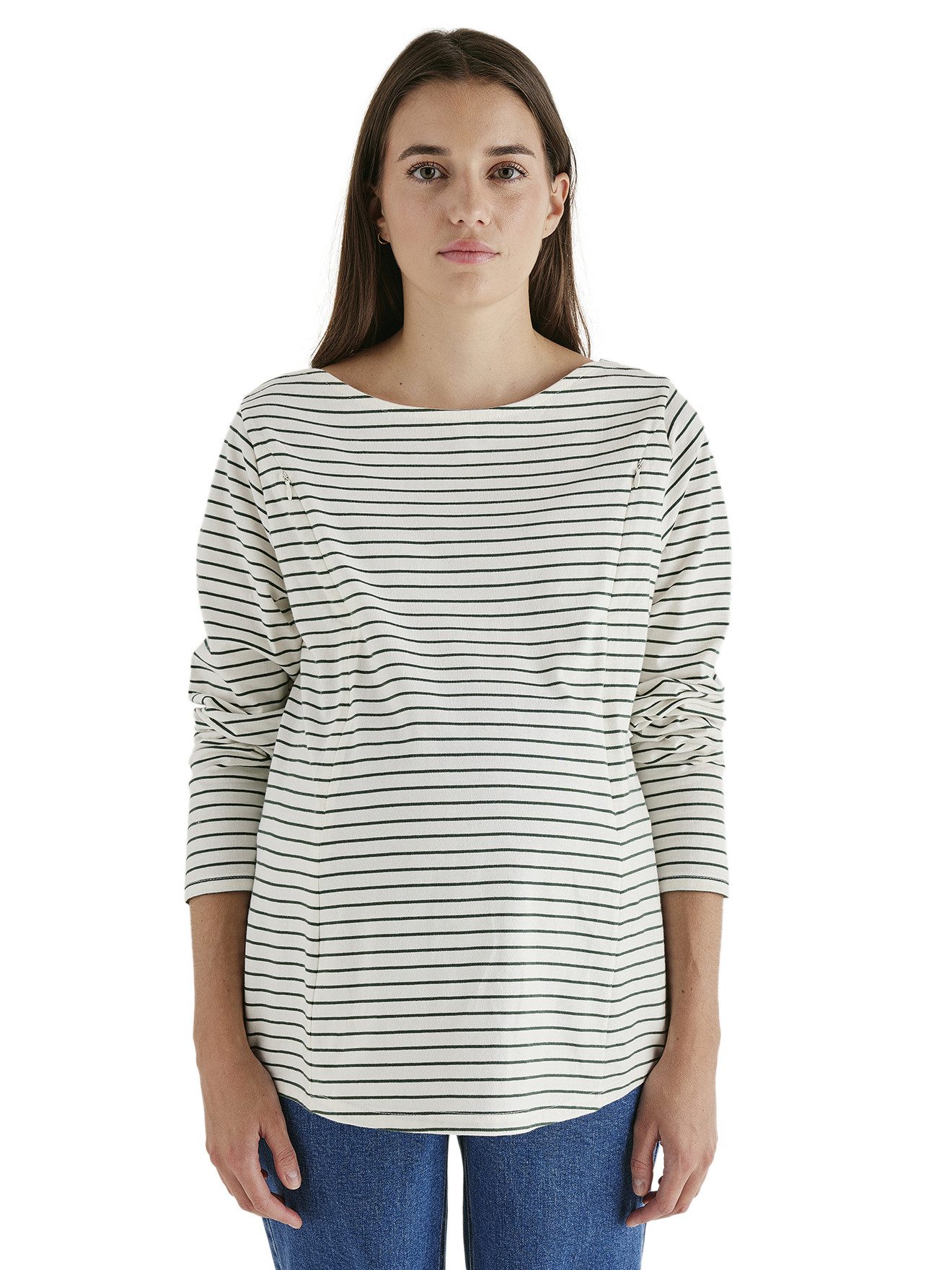 Langarmshirt Streifenshirt für Schwangerschaft und Stillzeit